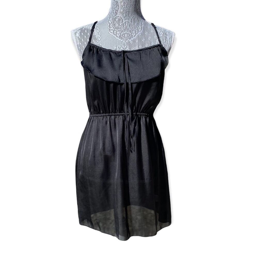 XHILARATION Womens Black LBD Lattice Back Lightweight Sun Dress Size Small - Picture 2 of 8